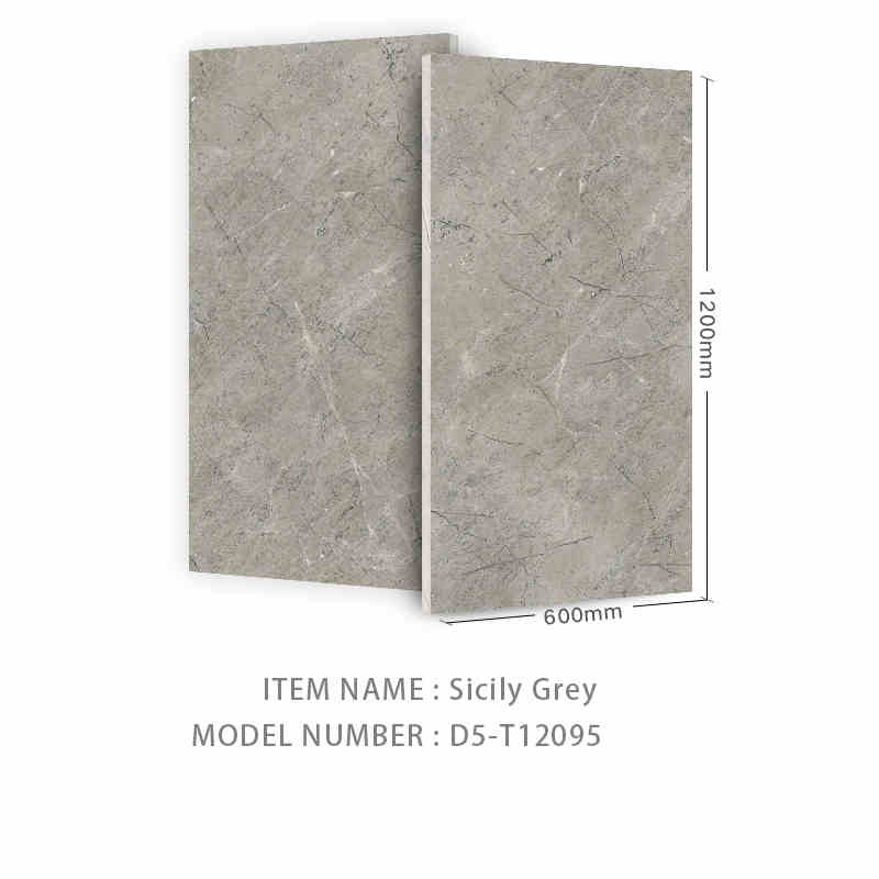 600 X 1200 MM Grijze Vintage Textured Stone Imitatie oppervlak Moderne badkamer tegels