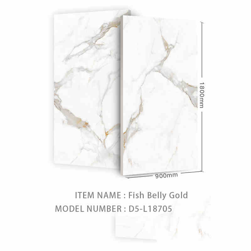 Wit en goud 900x1800mm Rotsoppervlak Porseleinen tegels voor modern decor